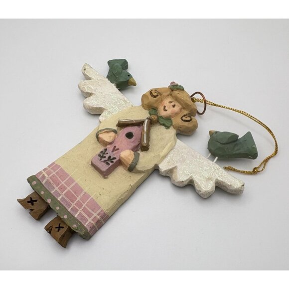 Vintage Kurt S Adler Angel Christmas Tree Ornament Birds & Birdhouse Folk Art - Picture 4 of 6